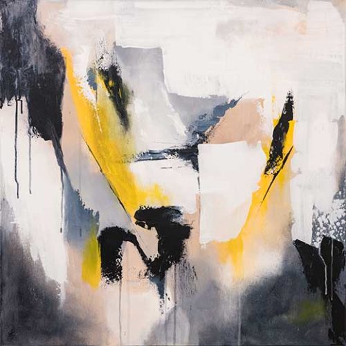 Abstract White, Grey and Yellow - Anita Øren