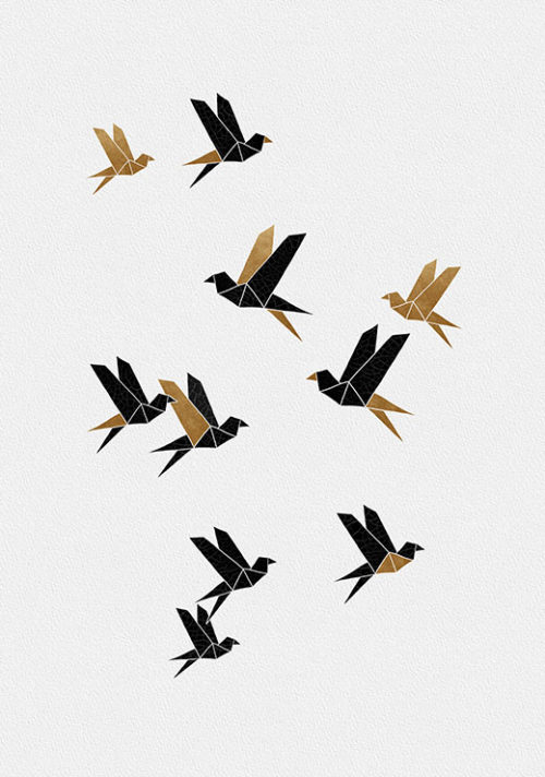 Origami Birds Collage - Orara Studio