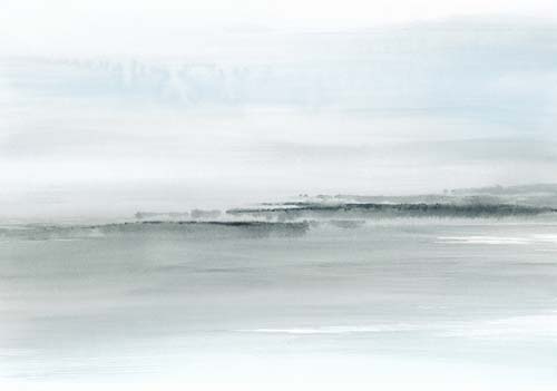 Watercolor Landscape No. 15 Soft Blue - Nouveau Prints