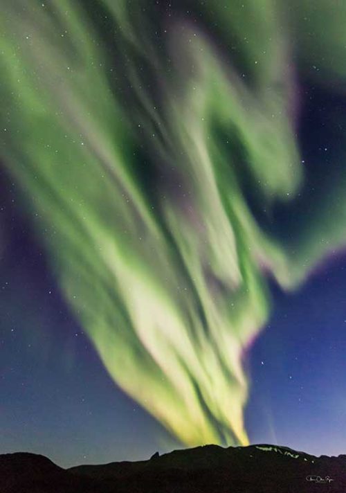 Northern Lights Like a Claw Over Mountains - Anne Olsen-Ryum